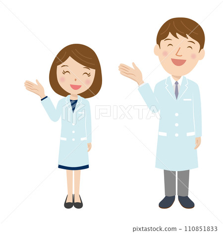 Illustration of a pharmacist giving guidance Illustration of a pharmacist giving guidance 110851833