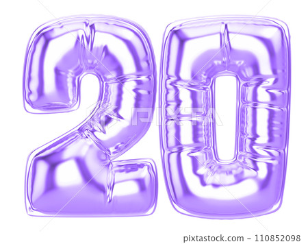 balloon metal number 3d render 110852098