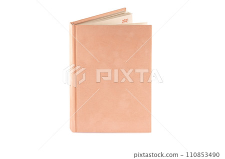close up of a blank velour fluffy notebook on white background with clipping path 110853490