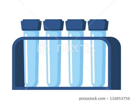 Test Tubes. Lab equipment. Laboratory Experiment symbol. Flask chemistry beaker with chemical. Lab flask. Chemical reaction concept. Vector illustration. 110853750