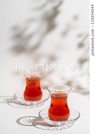 Turkish tea in traditional glass Turkish tea in traditional glass 110854044