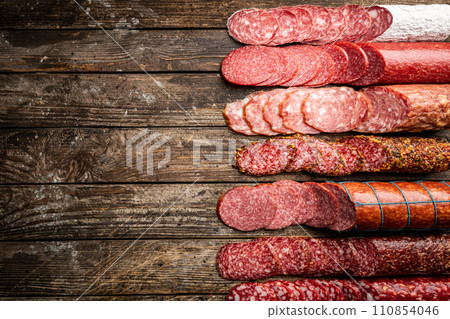 Set of different types of sausages Set of different types of sausages 110854046