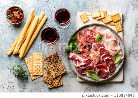 Appetizers with differents antipasti 110854048