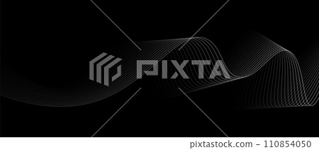 abstract black and white wavy stripes background. Vector illustration 110854050