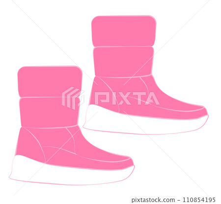 Pink sports boots, glamorous shoes on a white background. Vector illustration.  110854195