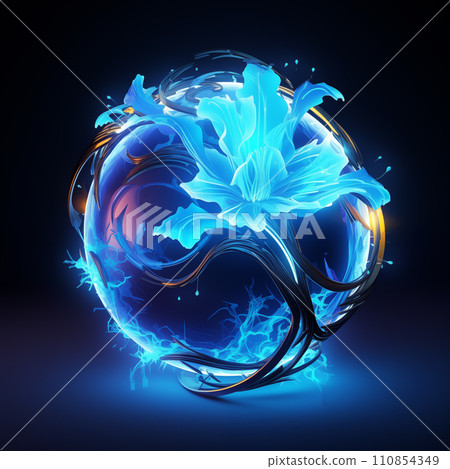 abstract flower on dark background 110854349