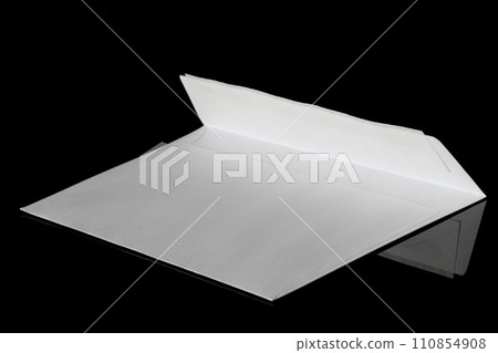 White craft envelope isolated on black background 110854908