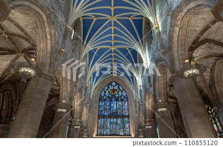 Interior view of The thistle chapel in St Giles' Cathedral or the High Kirk. 110855120