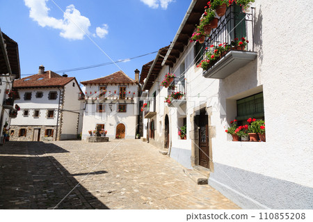 Old town of the beautiful village of Anso, Huesca, Spain 110855208