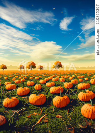 南瓜田的插圖 南瓜田的插圖 110855397