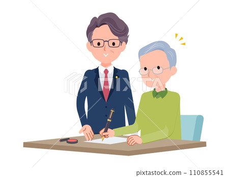 專家教老人如何填寫表格 專家教老人如何填寫表格 110855541