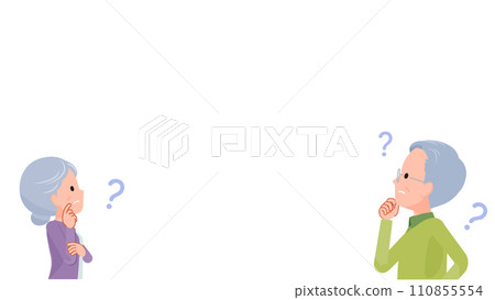 Senior couple with doubts copy space 110855554