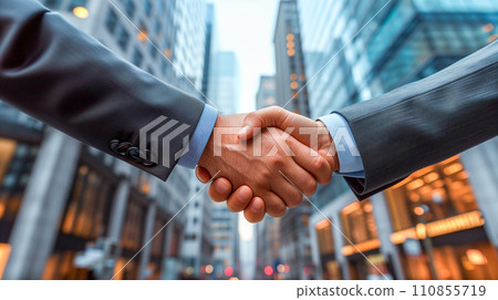 商人與後台辦公區握手 商人與後台辦公區握手 110855719