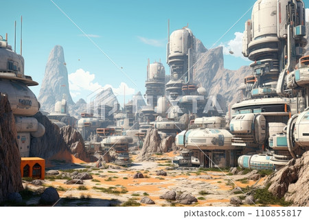 Human settlement on an alien extraterrestrial planet 110855817