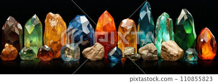 Colored gemstones minerals 110855823