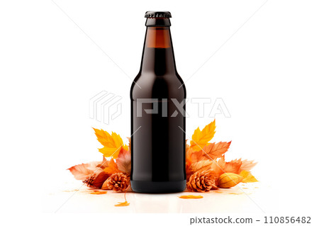 Beer bottle on a white background. Bottle with drink like Ipa, Pale Ale, Pilsner, Porter or Stout 110856482