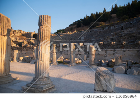 Buildings in the Ancient City of Ephesus, Ancient Buildings. Historical places. High quality photo 110856964