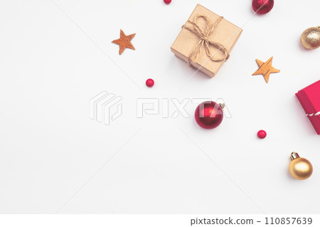 Christmas and New Year background with decorations Christmas and New Year background with decorations 110857639