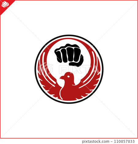 Emblem, symbol martial arts. WADO-RYU JAPAN KARATE Emblem, symbol martial arts. WADO-RYU JAPAN KARATE 110857833