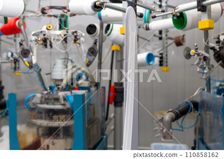 Textile industry with knitting machines 110858162