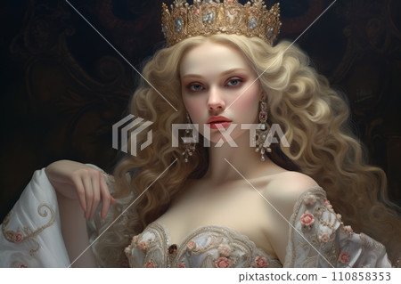 A beautiful girl wearing the crown of a winning beauty queen A beautiful girl wearing the crown of a winning beauty queen 110858353