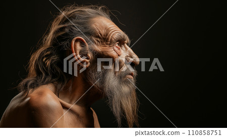 Portrait of neanderthal prehistoric caveman 110858751
