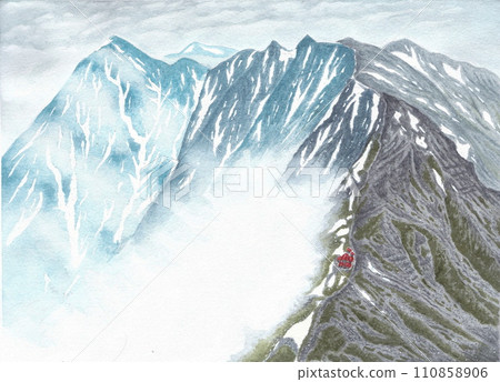 Southern Alps Shiramine Miyama Tent Longitudinal View Mt. Nobori from Mt. 110858906