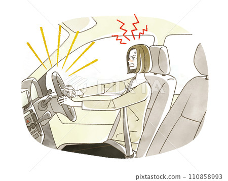 開車時感到惱火的女人 110858993