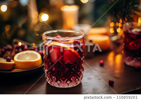 Festive Mulled Wine Glass 110859201