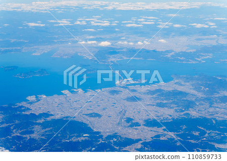 Seto Ohashi Bridge aerial view 110859733