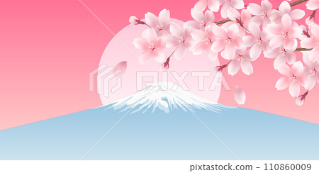 富士山櫻花春天花瓣背景 富士山櫻花春天花瓣背景 110860009