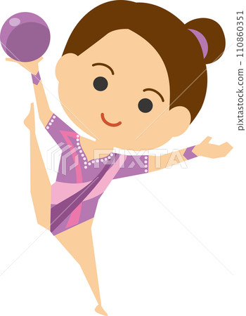 Image illustration of a female rhythmic gymnast 110860351