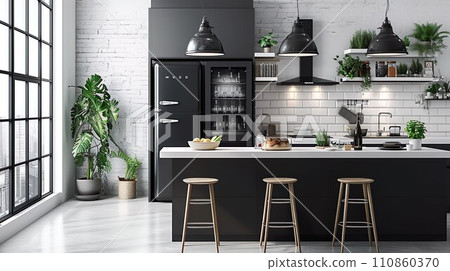 Monotone kitchen background material 02 Monotone kitchen background material 02 110860370