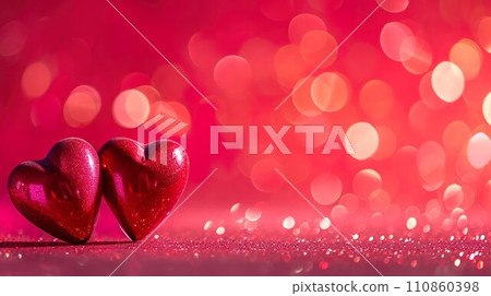 心型氣球和閃光背景材料02 110860398