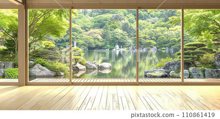 Japanese-style room 03 with a view of the Japanese garden 110861419