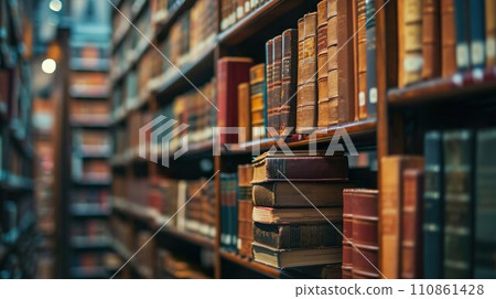 Library stack background material 05 110861428