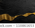 Luxury Japanese style black background with gold leaf lines 110861653