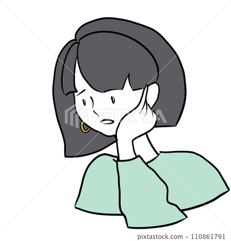 一位女士遺失了一隻耳環的插圖 一位女士遺失了一隻耳環的插圖 110861791