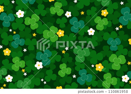 Background illustration_clover and flowers Background illustration_clover and flowers 110861958