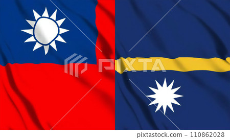 Flags of Taiwan and Nauru 110862028