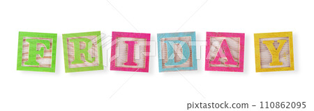 Friday concept with childs wood blocks Friday concept with childs wood blocks 110862095