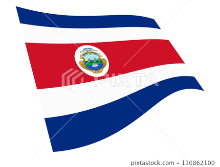 Costa Rica waving flag 3d illustration with clipping path 110862100
