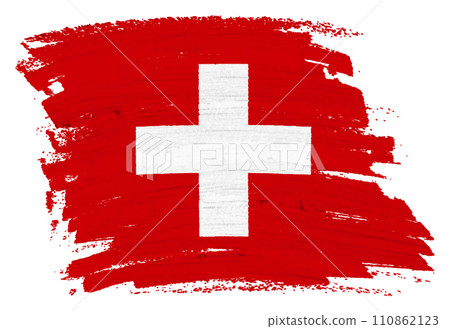 Switzerland flag background paint splash brushstroke Switzerland flag background paint splash brushstroke 110862123