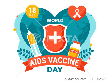World Aids Vaccine Day Vector Illustration on 18 May with Injection to Prevention and Awareness Health Care in Flat Cartoon Background Design World Aids Vaccine Day Vector Illustration on 18 May with Injection to Prevention and Awareness Health Care in Flat Cartoon Background Design 110862306