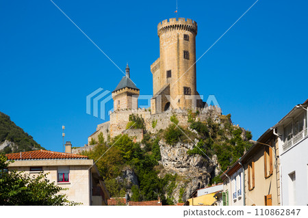 View from city streets on Chateau de Foix View from city streets on Chateau de Foix 110862847