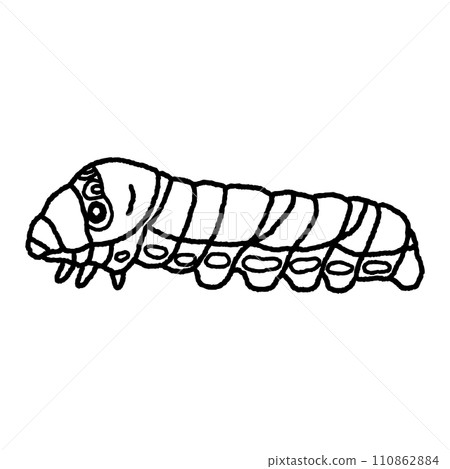 燕尾蝴蝶幼蟲/線描 110862884