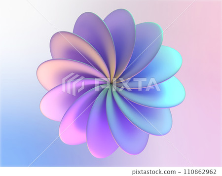 3D illustration of iridescent crystal glass geometric pattern 110862962