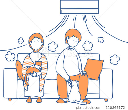 簡單插畫溫馨的房間 110863172