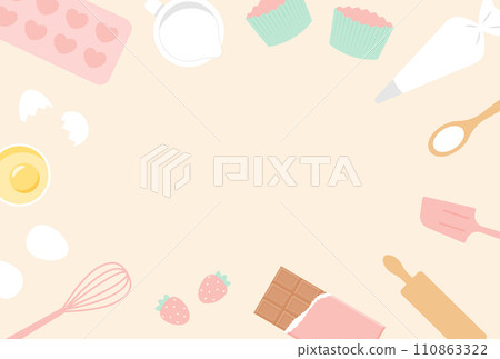 Valentine's day chocolate and sweets making background illustration Valentine's day chocolate and sweets making background illustration 110863322
