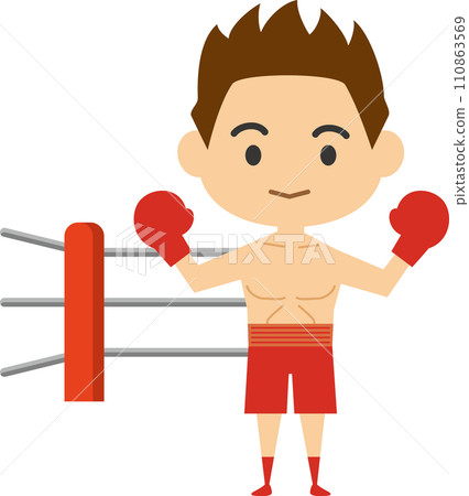 Image illustration of a male professional boxer Image illustration of a male professional boxer 110863569